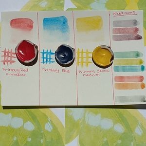 Handmade watercolor paint trio